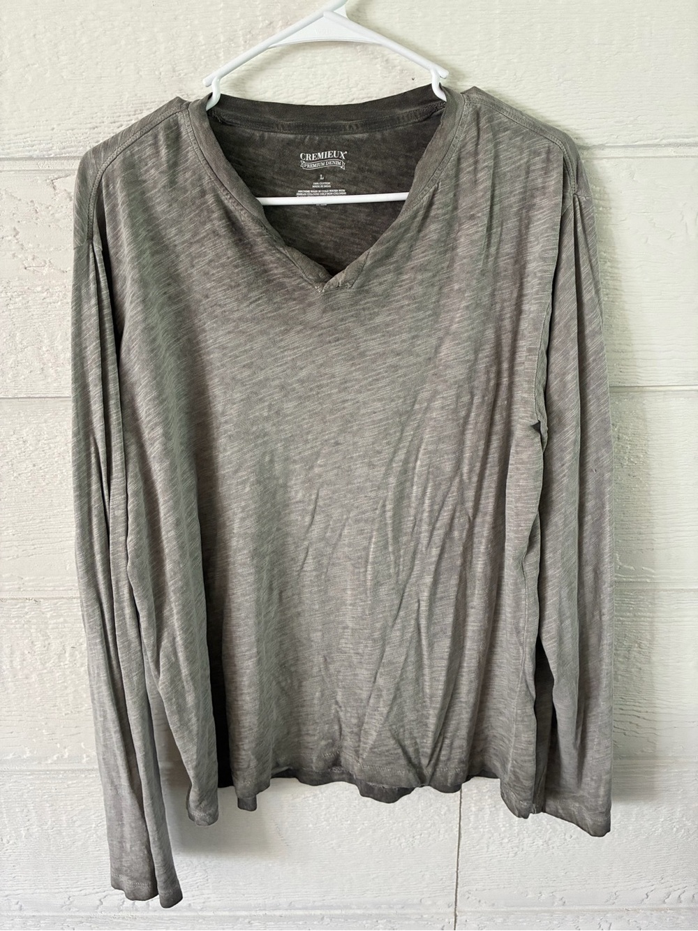 Daniel Cremieux Long Sleeve V-Neck Tee in Heather Gray